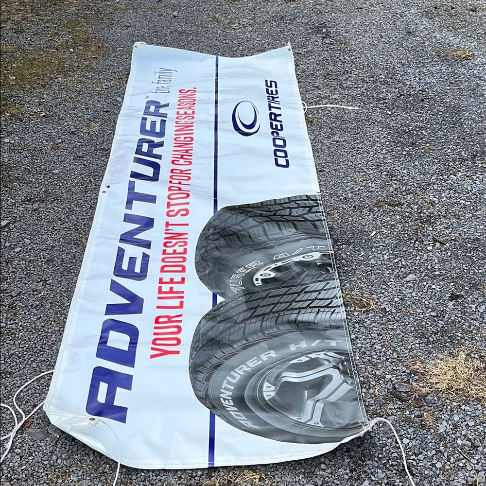 Cooper Adventurer Tires Vinyl Promotional Banner 3’x9.5’